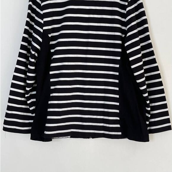 NEW Karen Scott Notch Collar Zip-Front Black White Stripe Jacket Women's Plus 3X - Picture 8 of 10